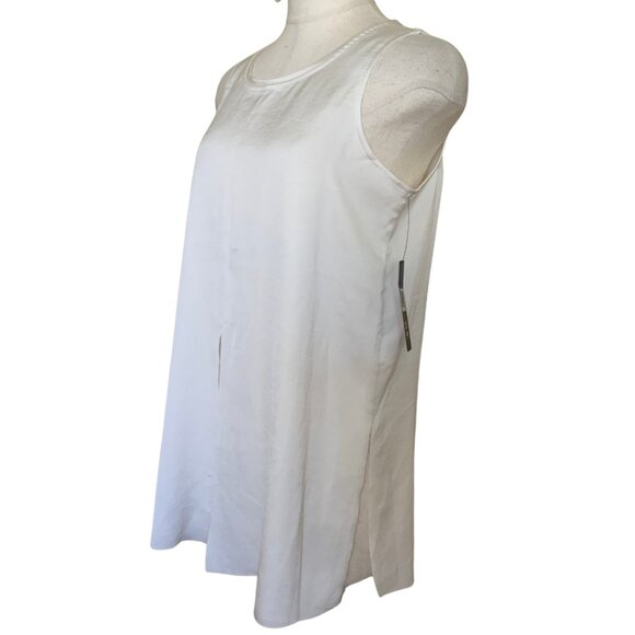 Nic + Zoe Silky White Sleeveless Tunic Tops Blouse Size PP - Picture 2 of 14